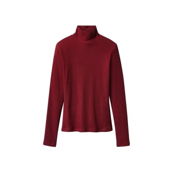 esmara® Damen Gerippte Rollkragenshirts, 2 Stück (rot/beige, M(40/42)) - B-Ware neuwertig