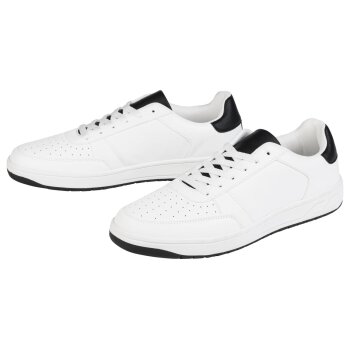LIVERGY® Herren Sneaker, mit textiler Innenausstattung (weiß/schwarz, 46) - B-Ware neuwertig