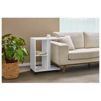 LIVARNO home Beistelltisch in C-Form auf Rollen...