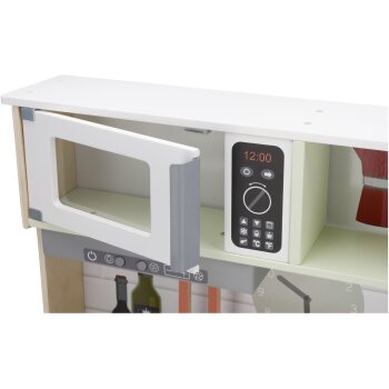 LUPILU® Holz-Küche, 3-fach höhenverstellbar, mit bespielbarer Rückseite - B-Ware