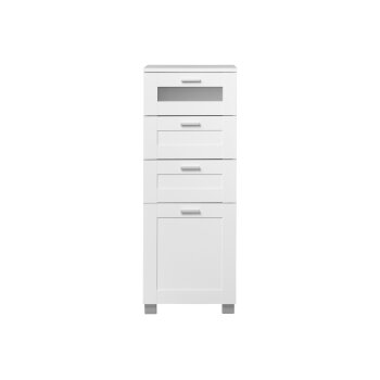 Livarno Home Bad-Seitenschrank Basel, mit 4 Schubladen, weiß - B-Ware