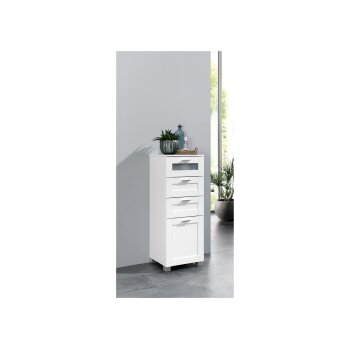 Livarno Home Bad-Seitenschrank Basel, mit 4 Schubladen, weiß - B-Ware