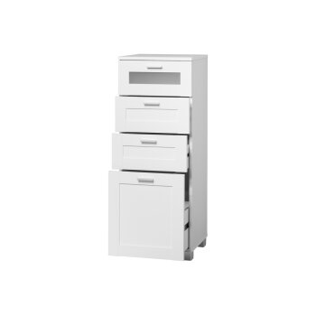 Livarno Home Bad-Seitenschrank Basel, mit 4 Schubladen, weiß - B-Ware