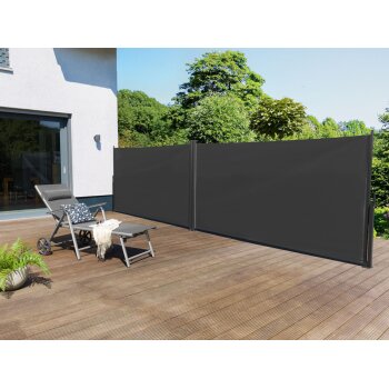 LIVARNO home Doppel Seitenmarkise, 160x600 cm, anthrazit - B-Ware