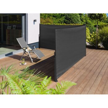 LIVARNO home Doppel Seitenmarkise, 160x600 cm, anthrazit - B-Ware