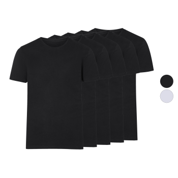 esmara Men Herren T-Shirts, 5 Stück, mit...