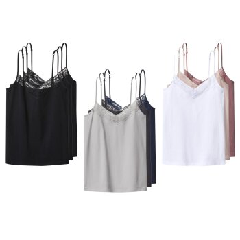 esmara® Damen Spaghettiträgerhemd, 3 Stück...