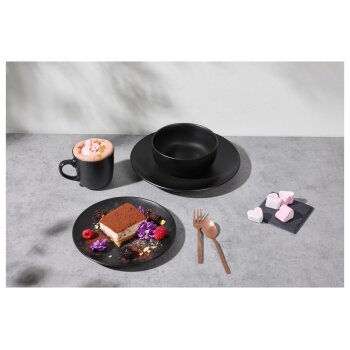 SILVERCREST® Geschirrset, 24-teilig, schwarz - B-Ware sehr gut
