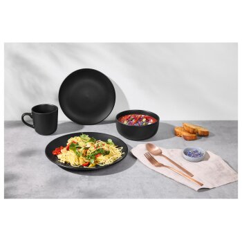 SILVERCREST® Geschirrset, 24-teilig, schwarz - B-Ware sehr gut