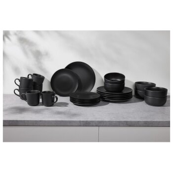 SILVERCREST® Geschirrset, 24-teilig, schwarz - B-Ware sehr gut