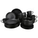 SILVERCREST® Geschirrset, 24-teilig, schwarz - B-Ware sehr gut