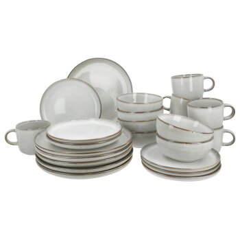 SILVERCREST® Geschirrset, 24-teilig (Grau) - B-Ware neuwertig