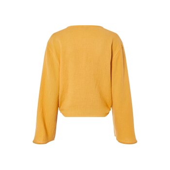 esmara® Damen Bluse, aus weichem Musselin (gelb mit langen Ärmeln, 42) - B-Ware neuwertig