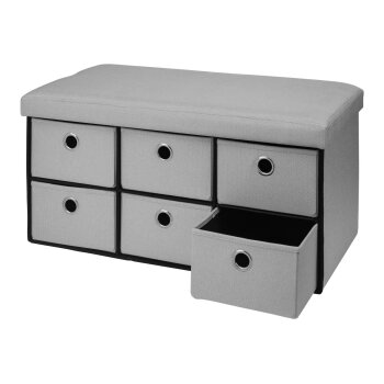 LIVARNO home Sitzbank, mit 6 Fächern, hellgrau - B-Ware sehr gut