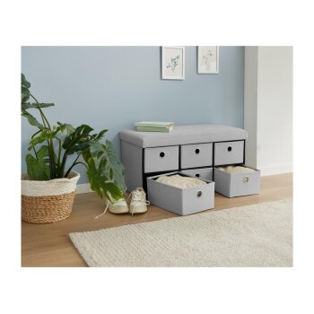 LIVARNO home Sitzbank, mit 6 Fächern, hellgrau - B-Ware sehr gut