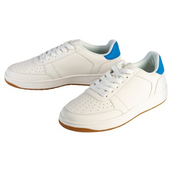 esmara® Damen Sneaker mit Zungen- und Schaftrandpolsterung (weiß/hellblau, 36) - B-Ware neuwertig