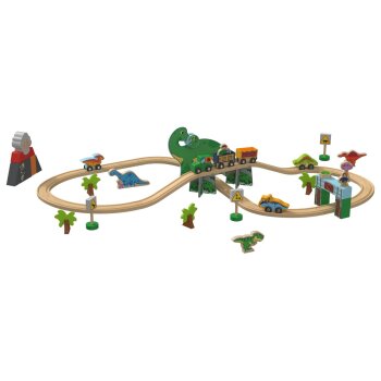 LUPILU® Holzeisenbahn-Set »Farm / Dinosaurier« (Dinosaurier-Set) - B-Ware neuwertig