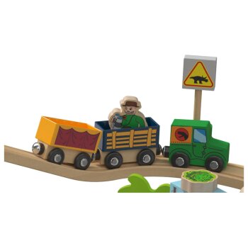 LUPILU® Holzeisenbahn-Set »Farm / Dinosaurier« (Dinosaurier-Set) - B-Ware neuwertig
