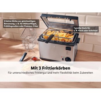 SILVERCREST® Edelstahl-Fritteuse SEF3 2000 C5 - B-Ware