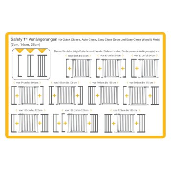 Safety Türschutzgitter U-Pressure Fit Quick Close+ und Zubehör Verlängerungen, Y-Spindel-Befestigungen - B-Ware
