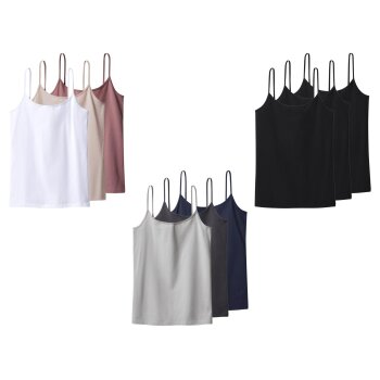 esmara® Damen Spaghettiträgerhemden, 3...