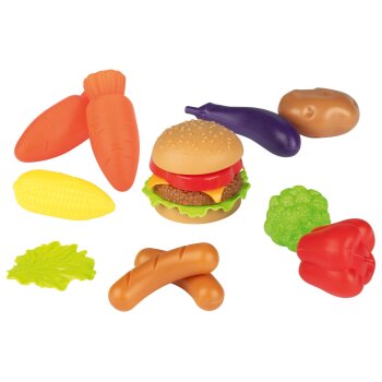 Playtive Holz Spielzeug-Grill für draußen, 14-teilig - B-Ware
