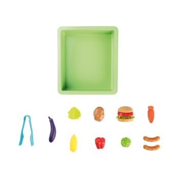 Playtive Holz Spielzeug-Grill für draußen, 14-teilig - B-Ware
