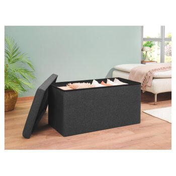 LIVARNO home Sitztruhe, 78 x 40 x 40 cm, anthrazit -...