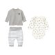 BELLYBUTTON Baby Mädchen / Jungen Geschenkset, mit Bio-Baumwolle (Grau, 56) - B-Ware neuwertig
