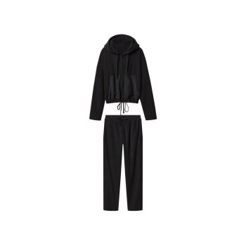 esmara® Damen Fleece-Wellnessanzug (Schwarz, M(40/42)) - B-Ware neuwertig