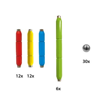 LUPILU® Magnetbausatz Leuchtend, 56-teilig / Magnetbausatz Bunt, 60-teilig (Bunt) - B-Ware neuwertig