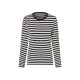 esmara® Damen Langarmshirt, 2 Stück, mit Baumwolle (Streifen/weiß/schwarz, L(44/46)) - B-Ware sehr gut