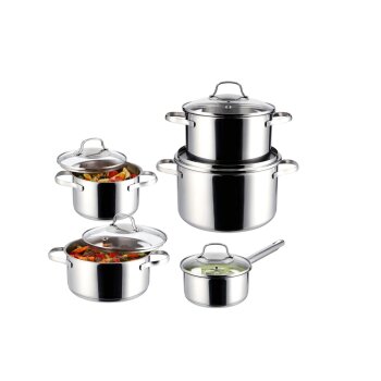 SILVERCREST® Topf-Set, 5-teilig, Edelstahl, Premium (Glasdeckel) - B-Ware sehr gut