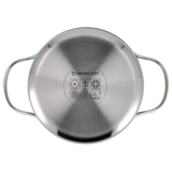 SILVERCREST® Topf-Set, 5-teilig, Edelstahl, Premium (Glasdeckel) - B-Ware sehr gut
