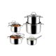 SILVERCREST® Topf-Set, 5-teilig, Edelstahl, Premium (Glasdeckel) - B-Ware sehr gut