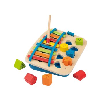 lupilu® Musikinstrument 6-in-1 / Xylophon-Piano / Trommeltisch - B-Ware