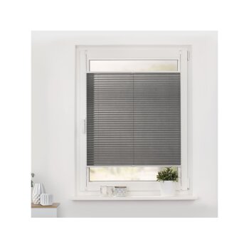 Lichtblick Plissee Klemmfix, ohne Bohren, verspannt, ab 45 x 130 cm (Hellgrau, 45x130 cm) - B-Ware neuwertig