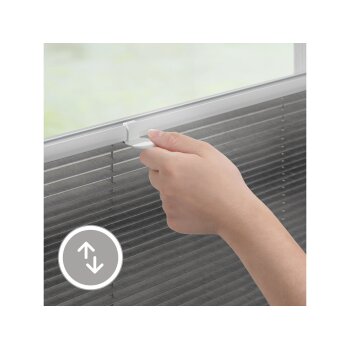 Lichtblick Plissee Klemmfix, ohne Bohren, verspannt, ab 45 x 130 cm (Hellgrau, 45x130 cm) - B-Ware neuwertig