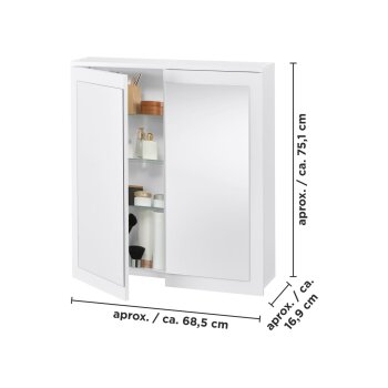 LIVARNO® Spiegelschrank Basel, mit 2 Türen, weiß - B-Ware Transportschaden