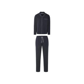 LIVERGY® Herren Pyjama (Muster navy, S(44/46)) - B-Ware neuwertig