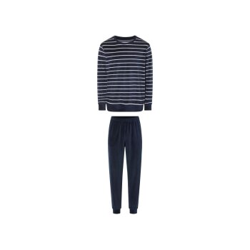 LIVERGY® Herren Nicki Pyjama (Streifen navy, L(52/54)) - B-Ware neuwertig