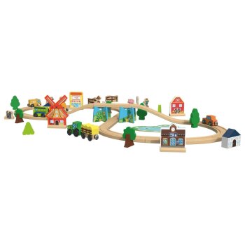 lupilu® Holzeisenbahn-Set »Farm / Dinosaurier« (Bauernhof-Set) - B-Ware sehr gut