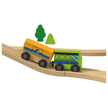 lupilu® Holzeisenbahn-Set »Farm / Dinosaurier« (Bauernhof-Set) - B-Ware sehr gut