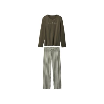 esmara® Damen-Baumwollpyjama, M, olive - B-Ware...