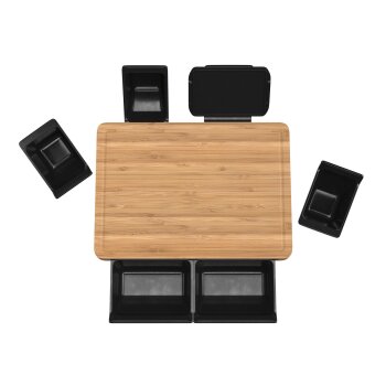 ERNESTO® Multifunktionales Bambus Schneidebrett, mit Smartphone-/Tablet-Halter - B-Ware Transportschaden Kosmetisch