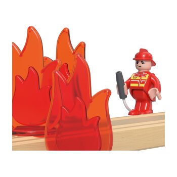 lupilu® Interaktiver Bahnhof-Set / Feuerwehr Einsatz-Set (Feuerwehr) - B-Ware sehr gut