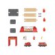 lupilu® Interaktiver Bahnhof-Set / Feuerwehr Einsatz-Set (Feuerwehr) - B-Ware sehr gut