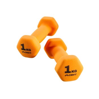 CRIVIT Kurzhantel-Set, 2x 1 kg / Gewichtsmanschette, 2x 1...
