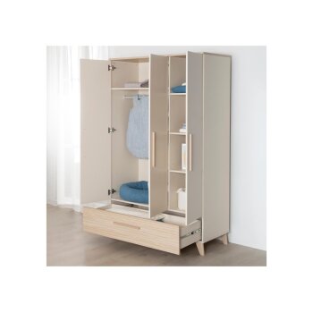 roba Kinderkleiderschrank Sidney 3-türig, Cashmere / Dekor Eiche - B-Ware sehr gut