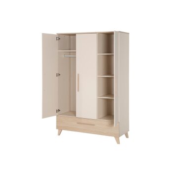 roba Kinderkleiderschrank Sidney 3-türig, Cashmere / Dekor Eiche - B-Ware Transportschaden